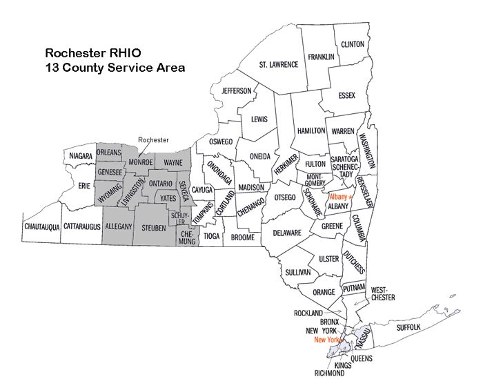 13 Counties of the Rochester RHIO Service Area